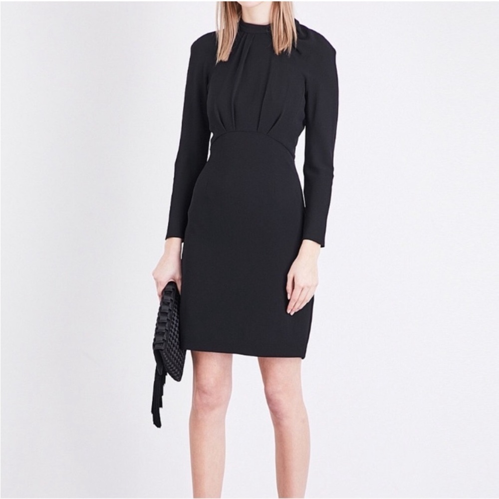 Womens New Reiss Irenina High Neck Long Sleeve Dress Black